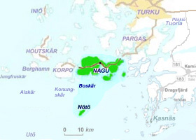 Turku archipelago map Nagu